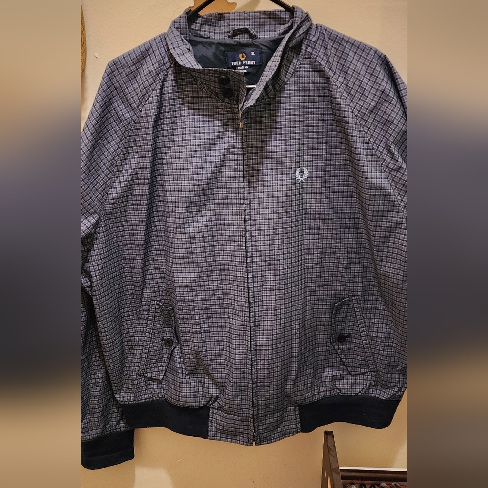 Fred Perry Checkered Harrington XL Grey